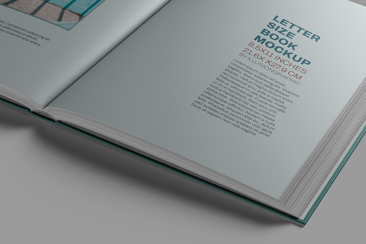 Letter Size Book Mockup - 8 views, a Books & Magazine Mockup by Illusiongraphic (Photo 8 of 24)