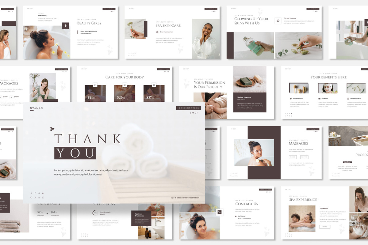 Spa & Beauty Center Powerpoint, a Presentation Template by Antstheme