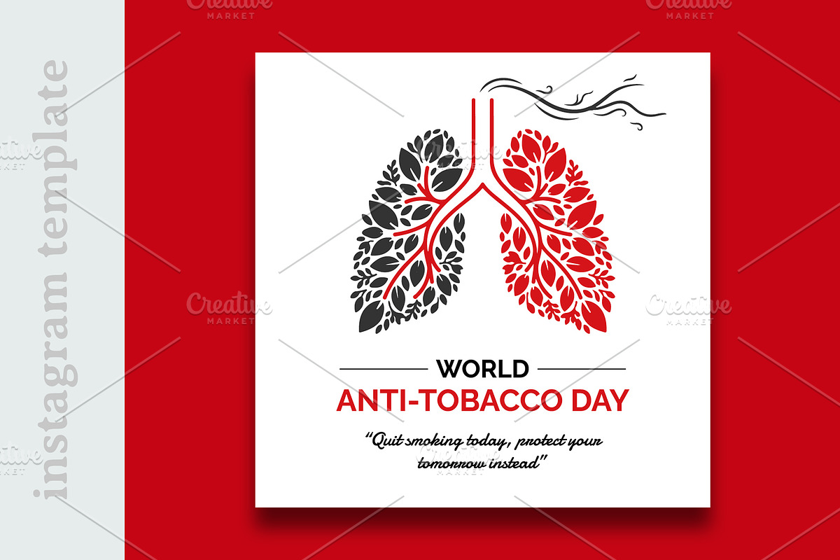 Anti Tobacco Day Social media post, a Social Media Template by nandinigraphics (Photo 1 of 3)