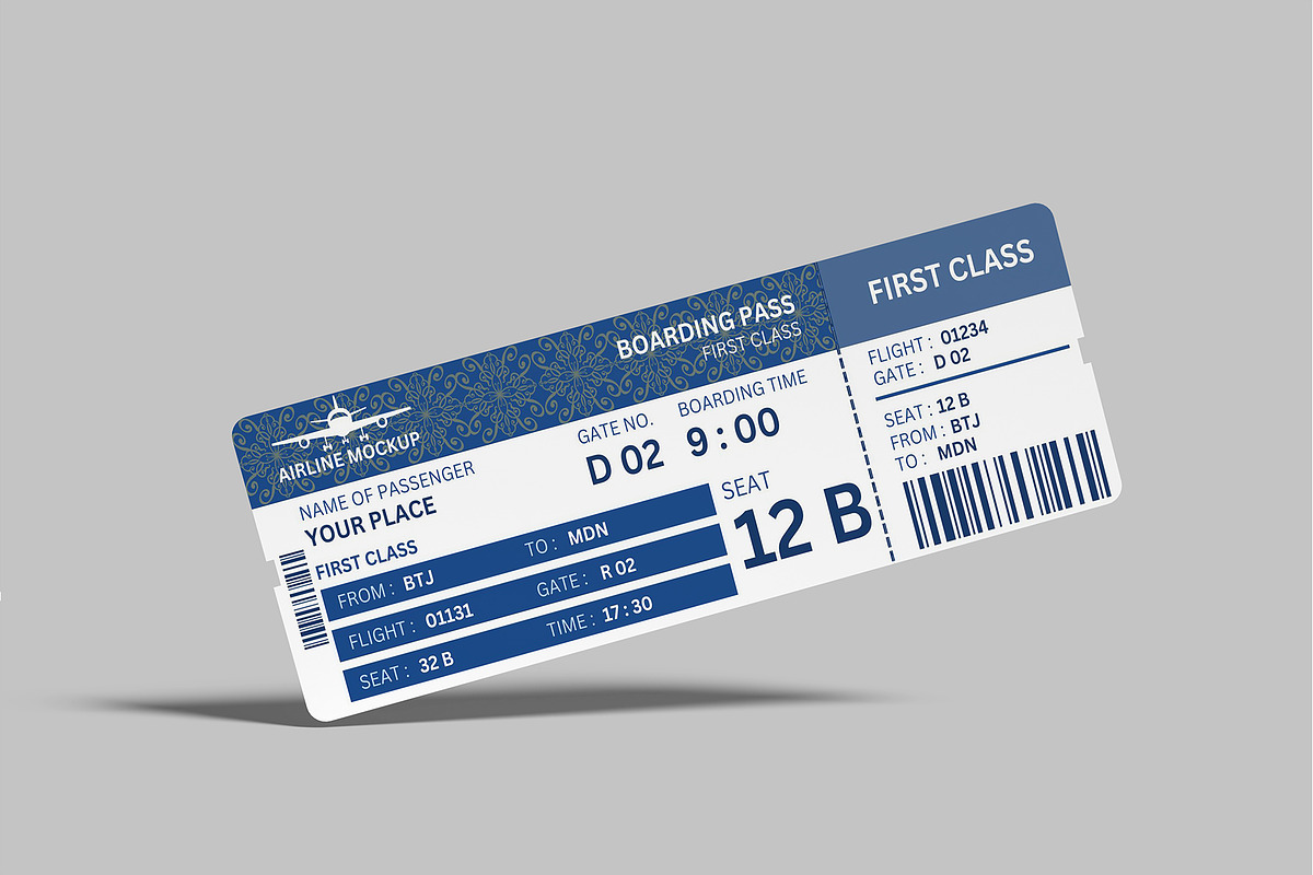 Boarding Pass Mockup, a Product Mockup by lamorastudio (Photo 11 of 13)