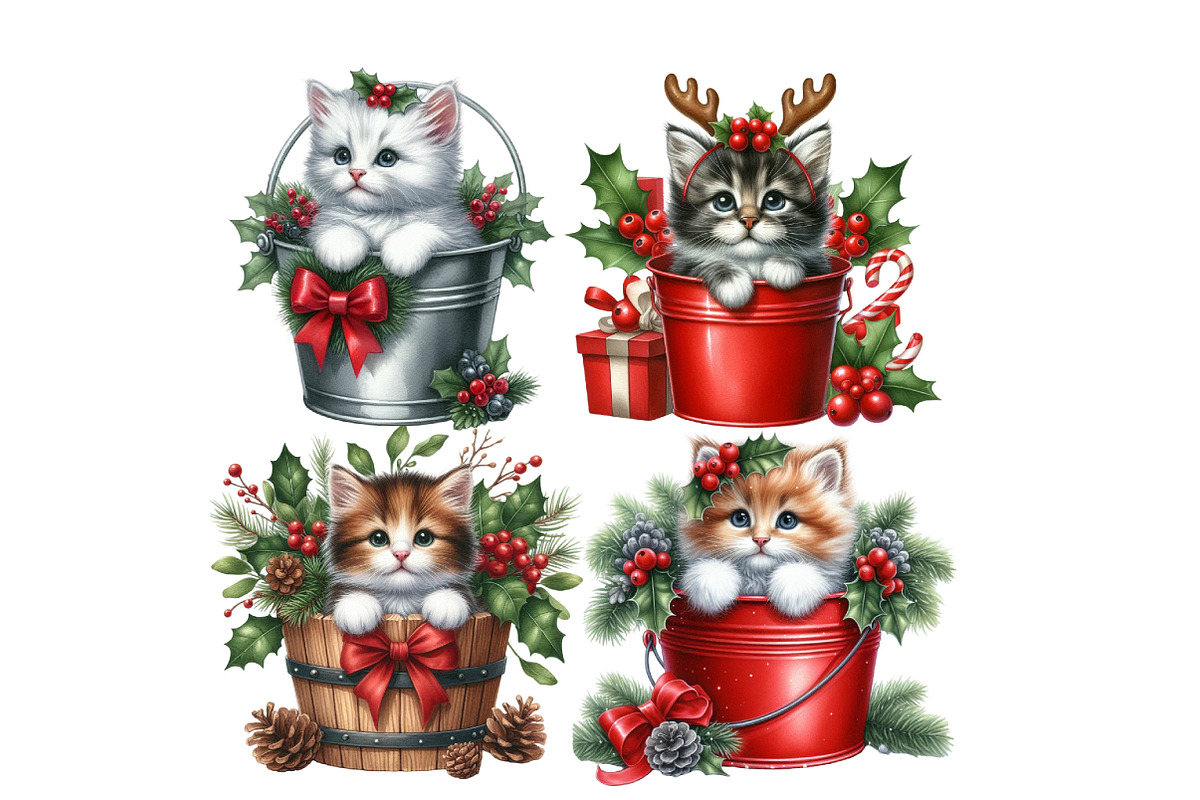 Meowy Christmas Clipart, an Illustration by Designworld (Photo 4 of 5)