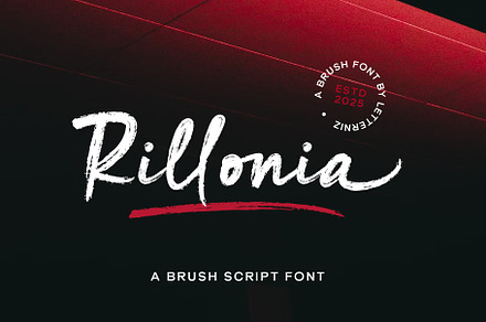 Rillonia brush font, a Script Font by nizarbagasm