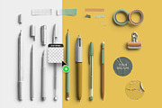 Saffron Markers & Washi Toolkit Pack, a Merchandise Mockup by Custom Scene (Thumbnail 6 of 10)