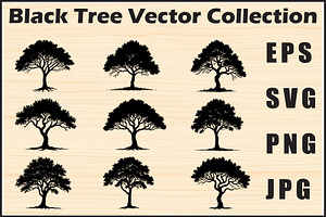 Silhouette Tree Vector Clipart Pack, an Object Graphic by jahid234