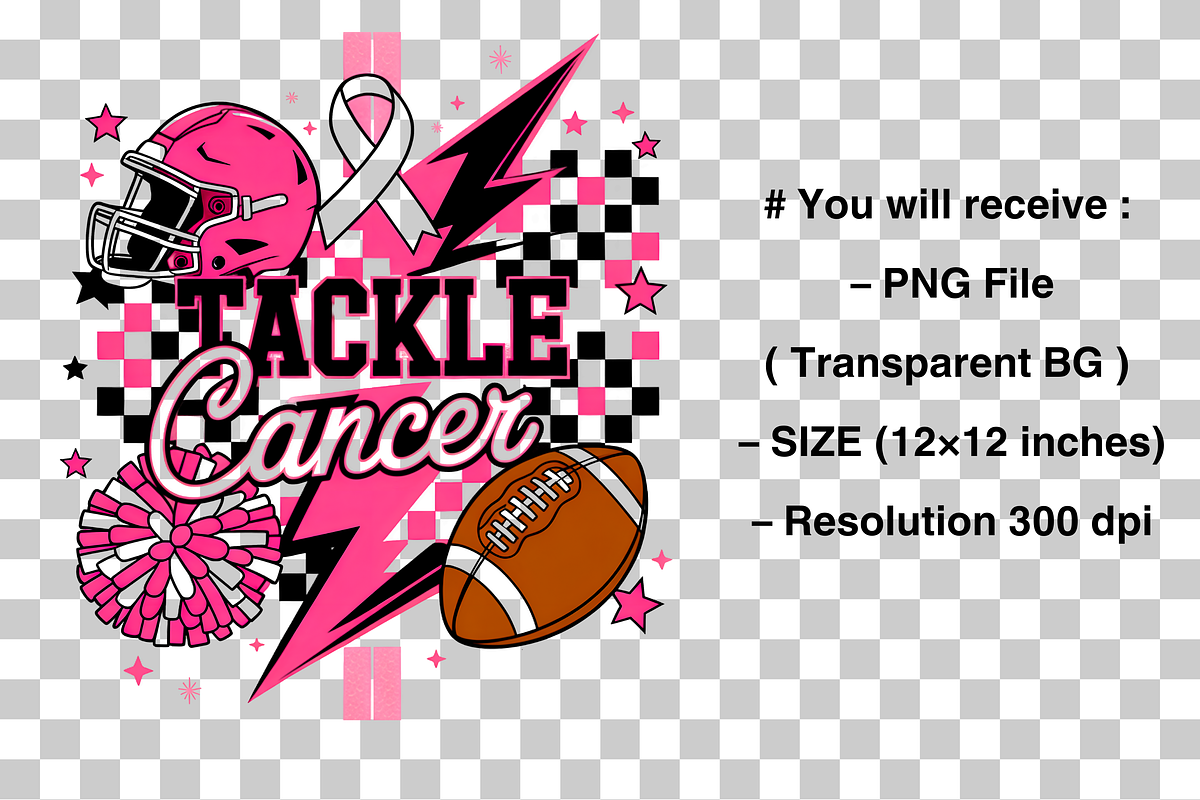 Tackle Breast Cancer Football Png, a Graphic by Clipart Bloom (Photo 2 of 2)