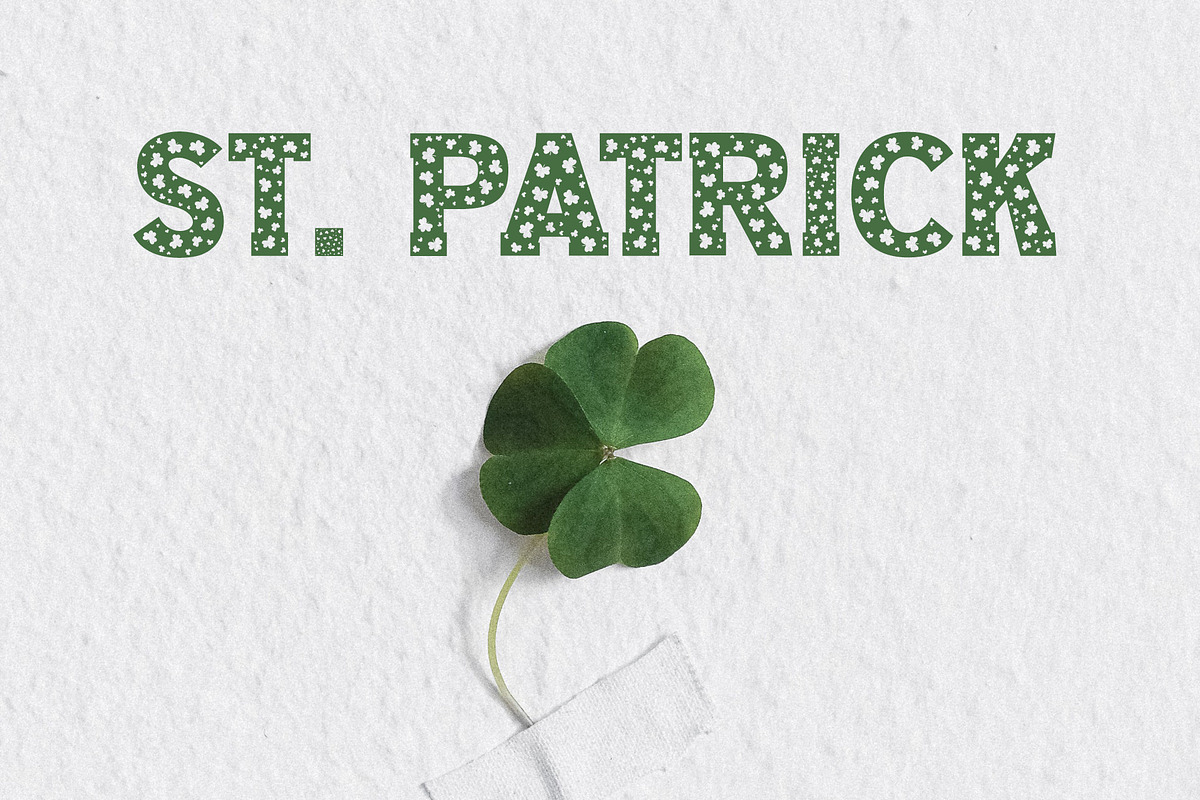 Clover Love St Patrick's Day Font, a Slab Serif Font by vladocar (Photo 2 of 8)