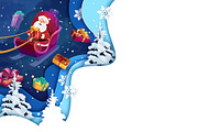 Christmas paper cut poster, a Decorative Illustration by Vector Tradition (Thumbnail 2 of 3)