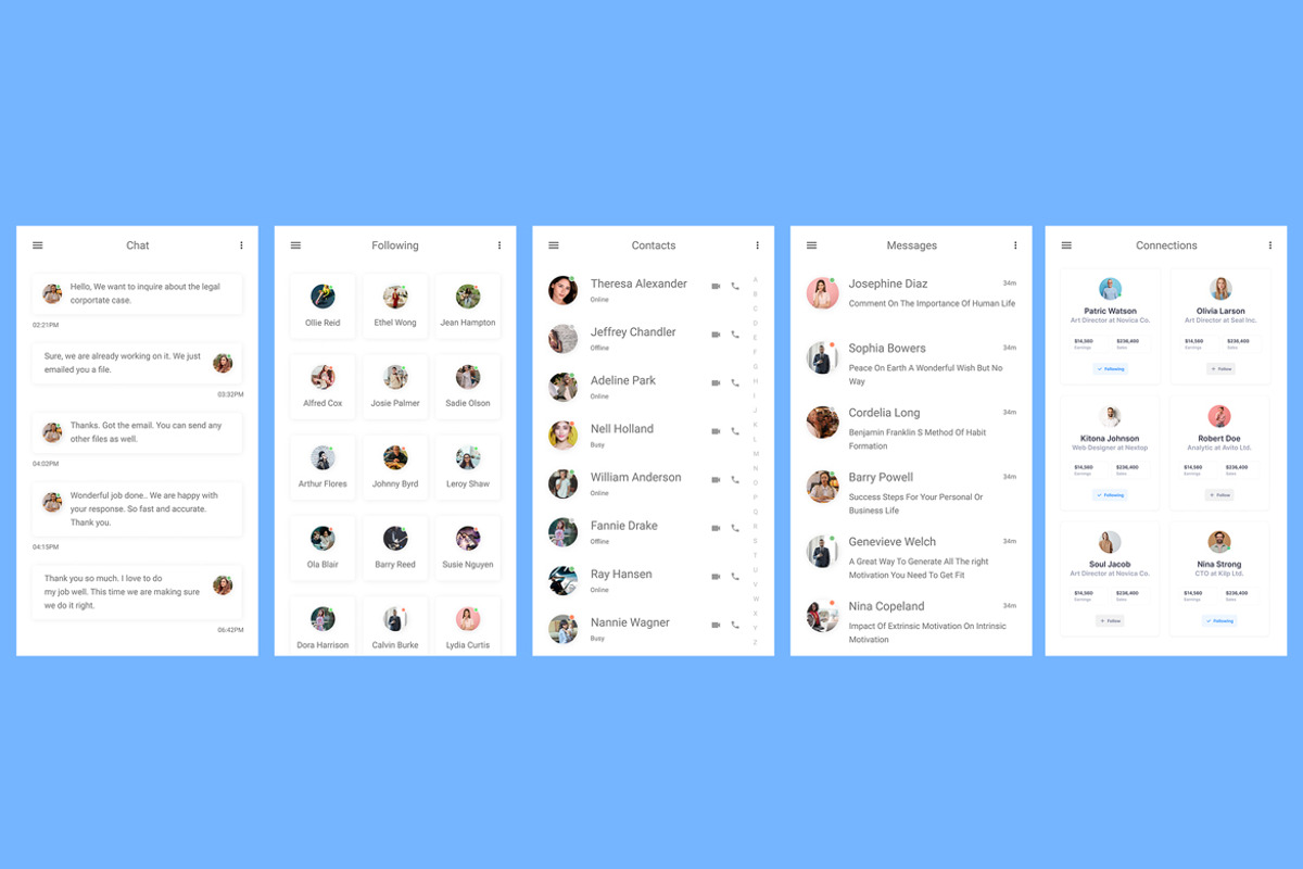 Chat, Message, Following Contact App, an App Template by nagaredesignstudio (Photo 2 of 2)