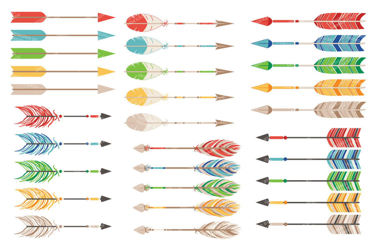 Crayon Box Tribal Arrows Clipart, an Illustration by Amanda Ilkov (Photo 4 of 4)
