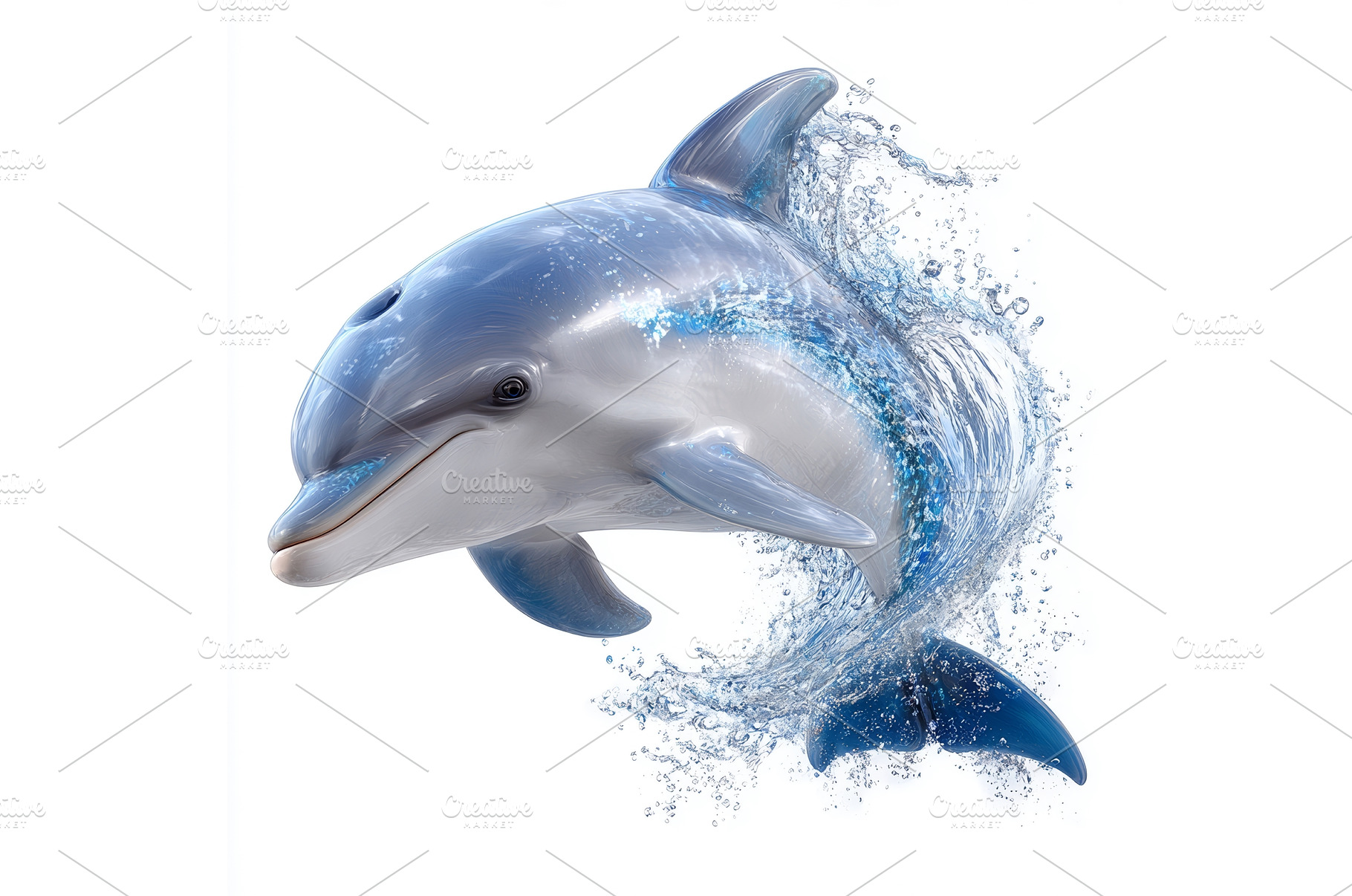 A dolphin is shown leaping out of, an Animal Photo by ZinetroN