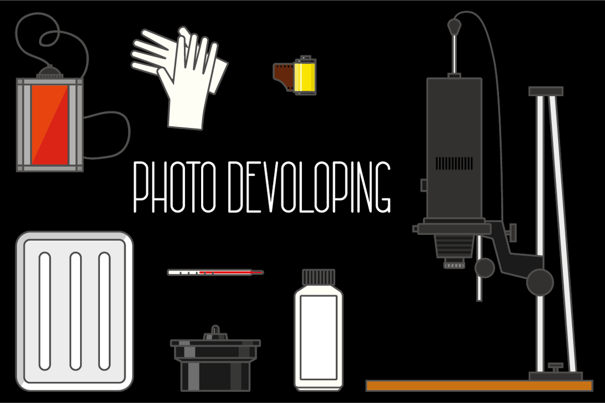 Set of retro photocameras and stuff, a Decorative Illustration by pixelwerk (Photo 3 of 3)