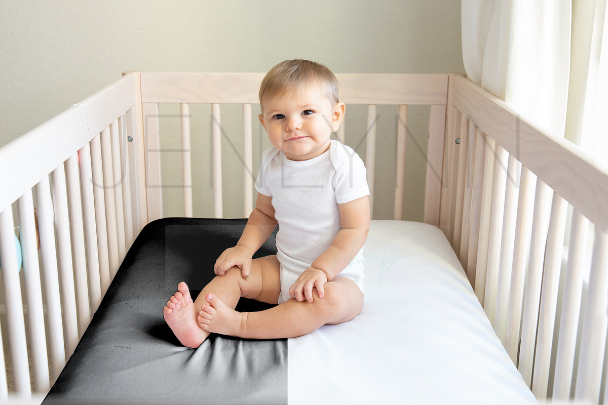 Crib Sheet with Baby Boy Mockup BD04, a Product Mockup by JENLYNN Stock Shop (Photo 8 of 9)