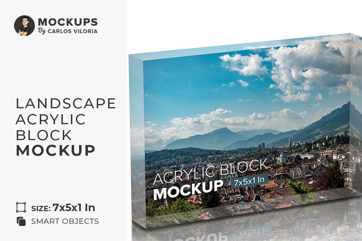 Landscape Acrylic Block Mockup, a Merchandise Mockup by Mockups by Carlos Viloria (Photo 1 of 5)