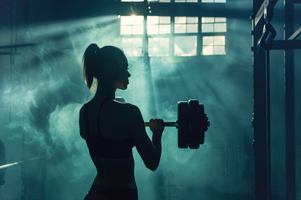 Female athlete holding a barbell in, a Photo by Iftikhar Alam