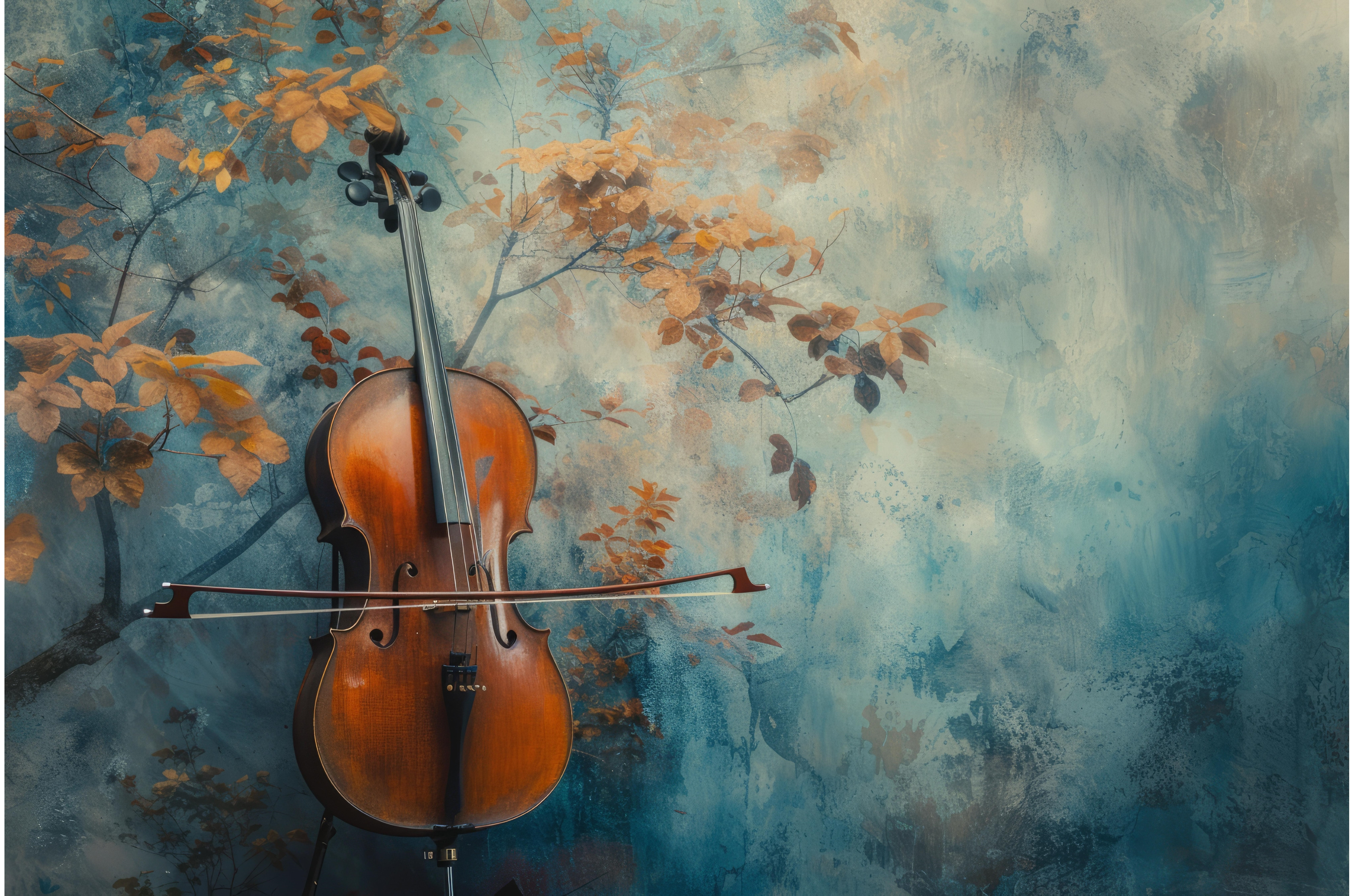 Autumn Serenade Vintage Violin With by Ylivdesign | Creative Market