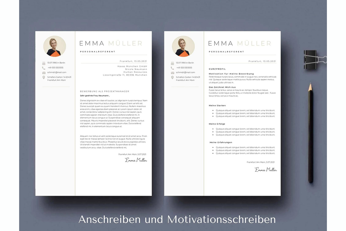 Bewerbungsvorlagen, Lebenslauf, a Resume Template by Climbwithelevator (Photo 4 of 10)
