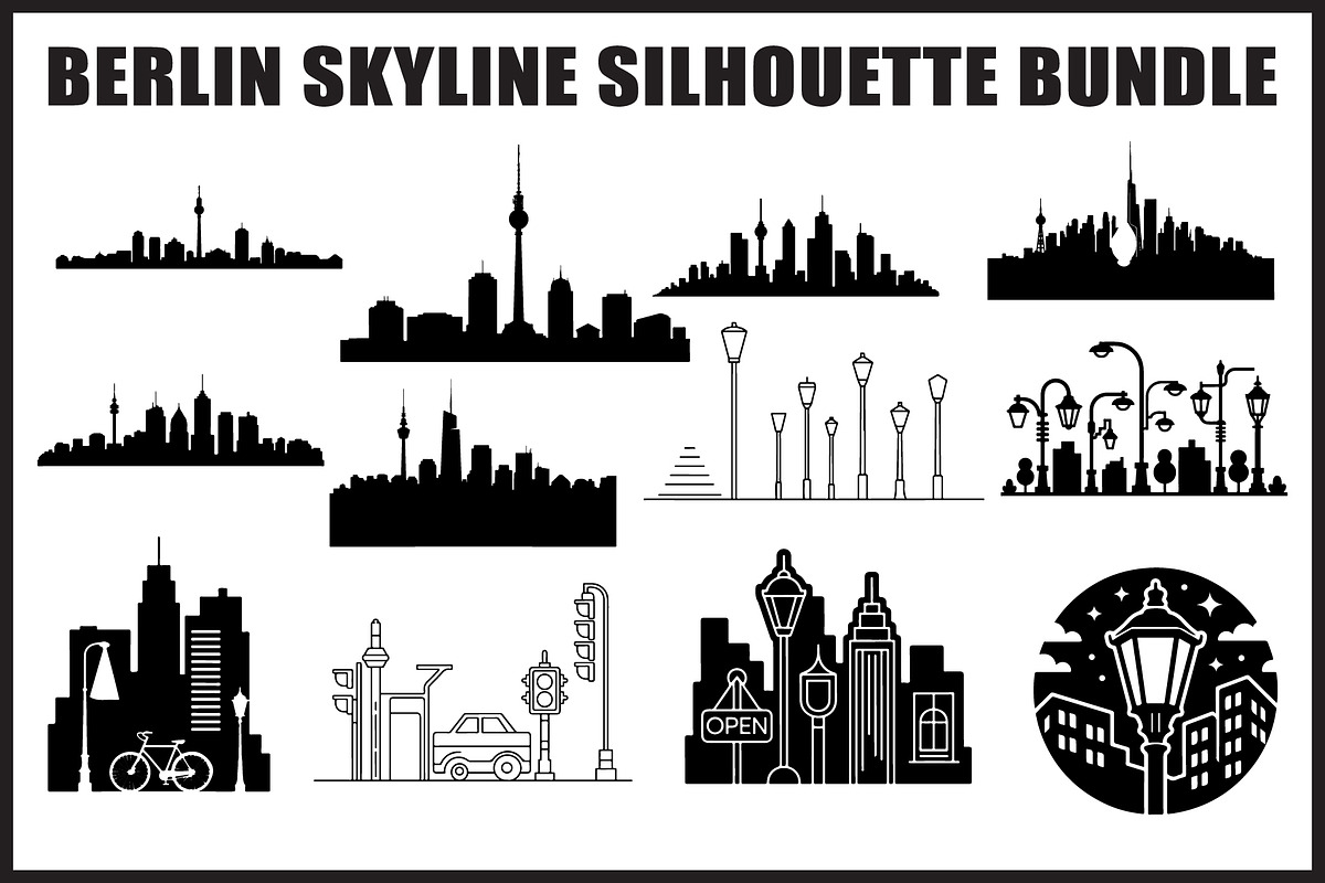 Berlin Skyline Silhouette Bundle, a Graphic by Creativeshirt (Photo 1 of 13)