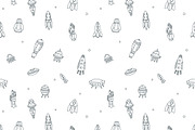 Spaceships set + pattern, an Illustration by YuliaBiser (Thumbnail 5 of 6)