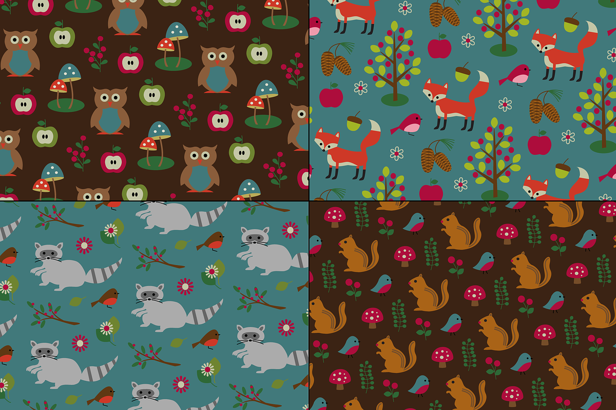 Woodland Animal Patterns preview 2