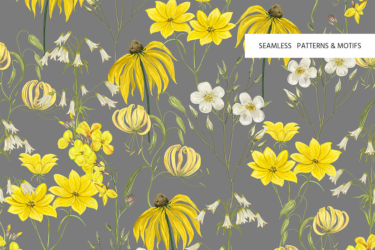 Summer Florals! Patterns & Motifs, a Pattern Graphic by HannaStudio (Photo 5 of 10)