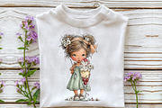 Cherry Girl PNG Clipart Set, a Seasonal Illustration by OK Design (Thumbnail 5 of 6)