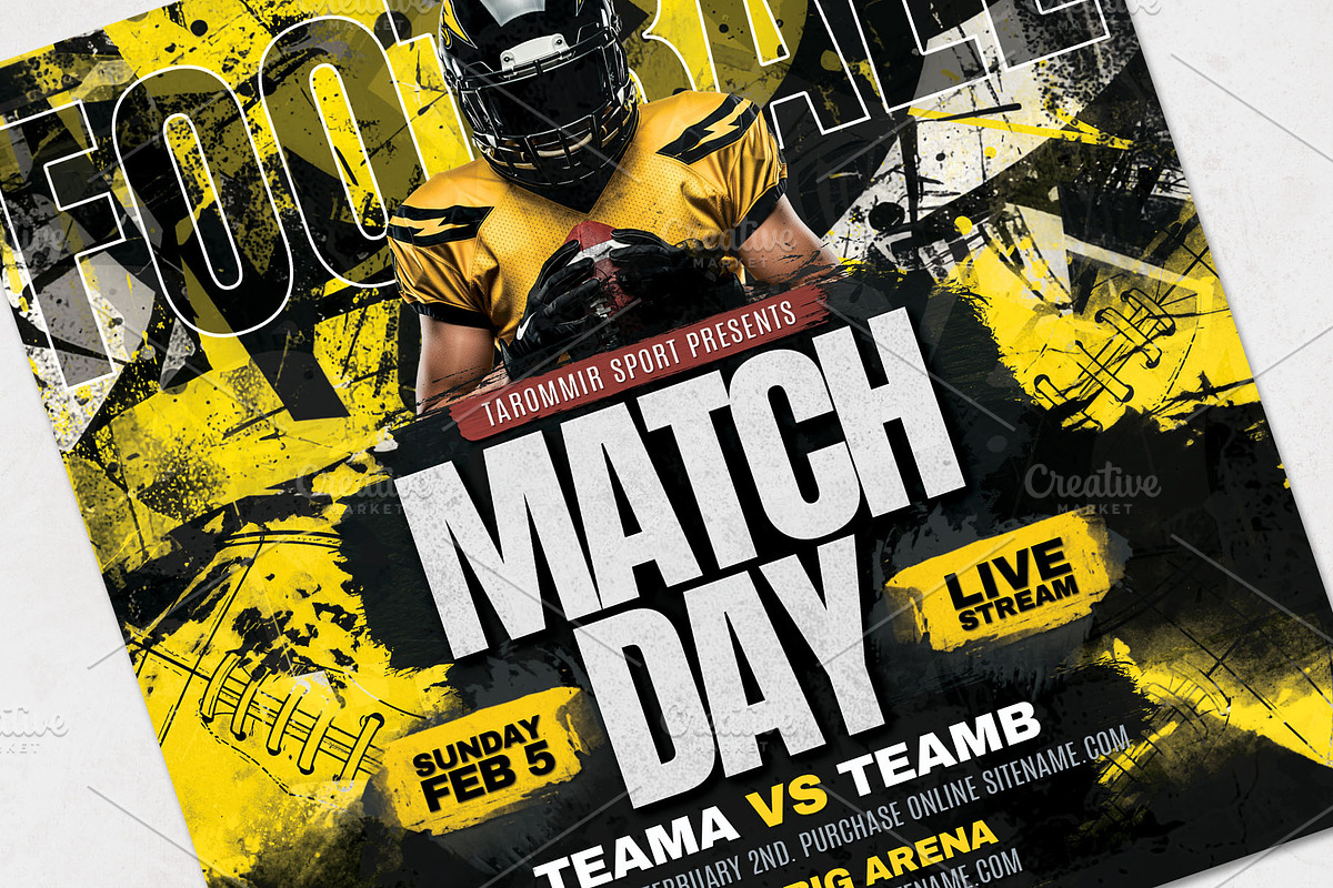 Football Match Day Flyer Template, a Flyer Template by Tarommir (Photo 3 of 3)