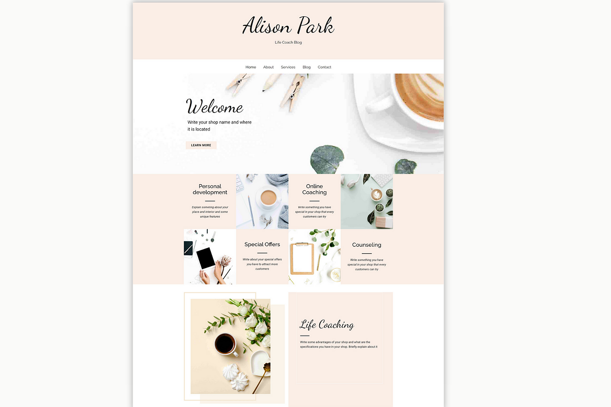 Life Coach theme wordpress, a WordPress Template by Millennials Marketing (Photo 1 of 10)