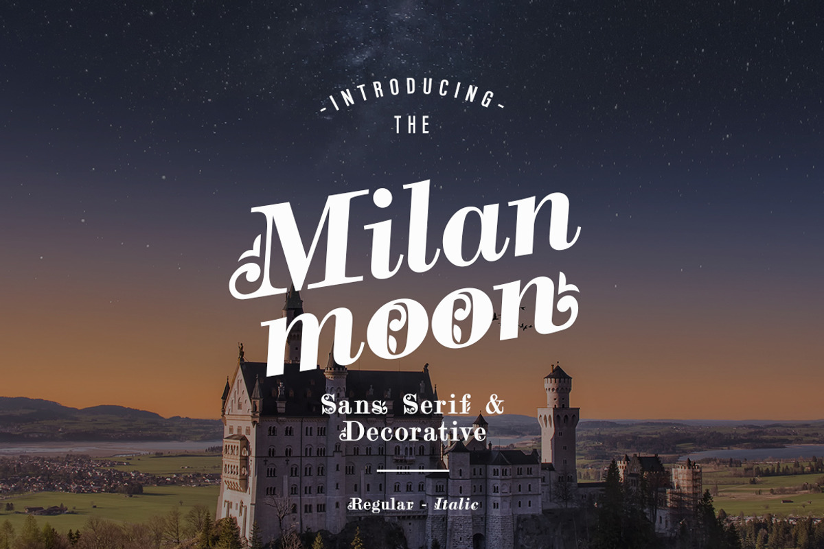 Milanmoon Decorative, a Serif Font by yantodesign (Photo 2 of 9)