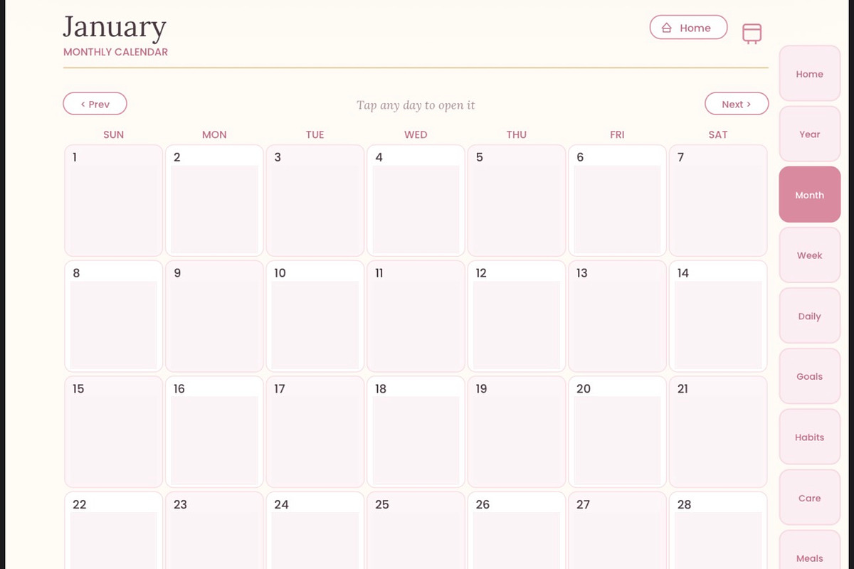 Pink Daily Planner | Hyperlinked, a Poster Template by HeavensStar (Photo 11 of 12)