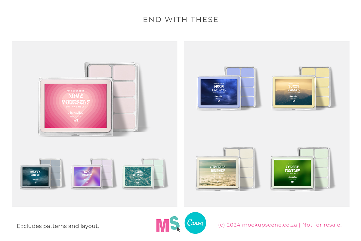 Wax Melts Label Mockup for Canva, a Packaging Mockup by Mockup Scene (Photo 17 of 17)