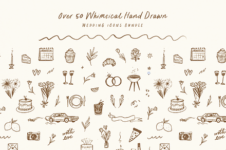 Whimsical Wedding Icon Bundle