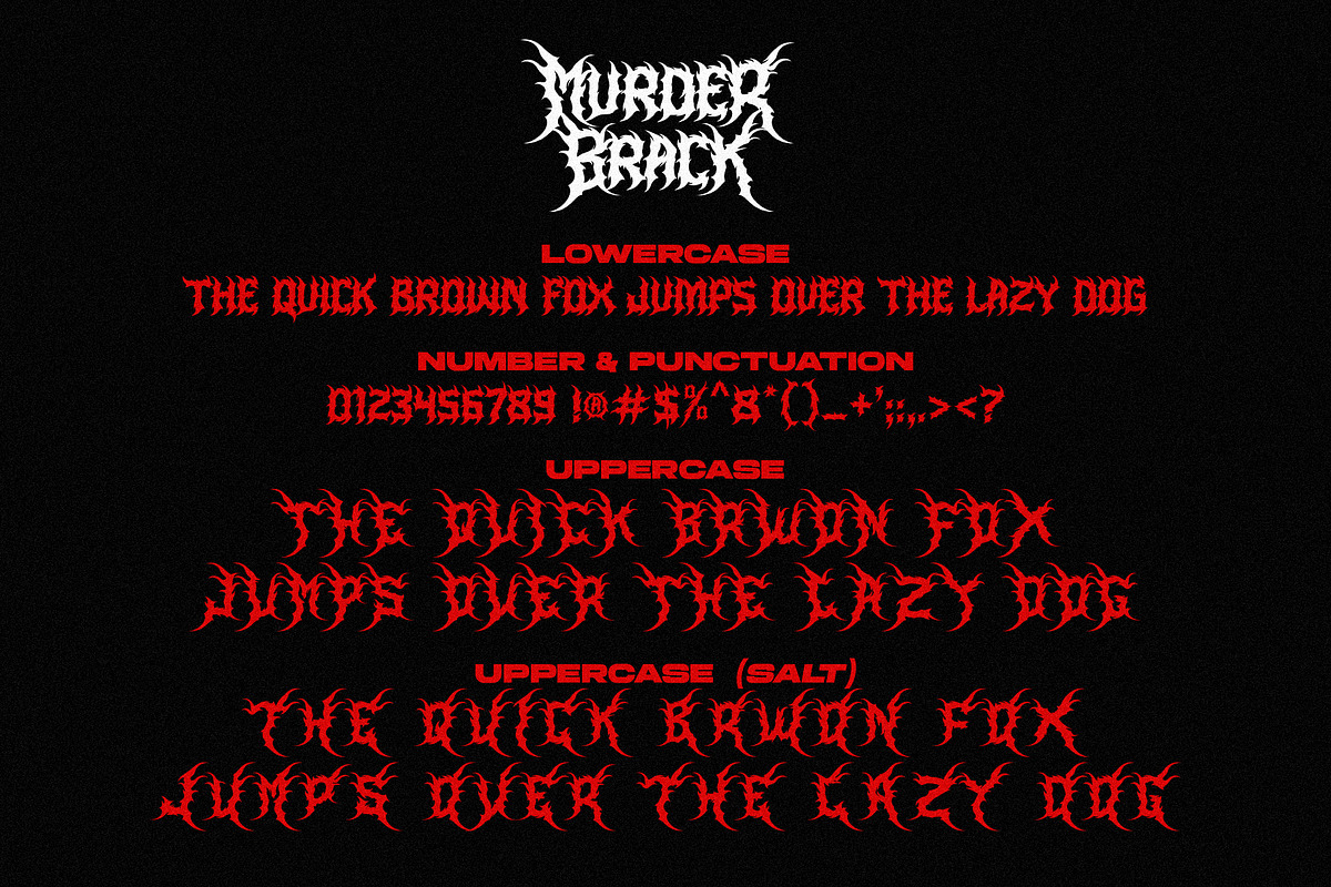 Murder Brack - Death Metal Font, a Blackletter Font by Multype Studio (Photo 10 of 11)