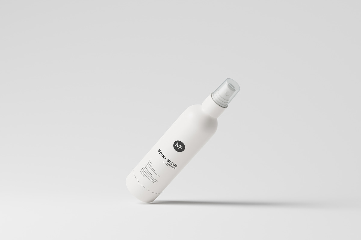White Plastic Spray Bottle Mockups, a Packaging Mockup by MockupFree.Net (Photo 4 of 7)