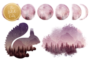 Forest Nighttime Clipart Set, an Illustration by The Dutch Lady Designs (Thumbnail 4 of 6)