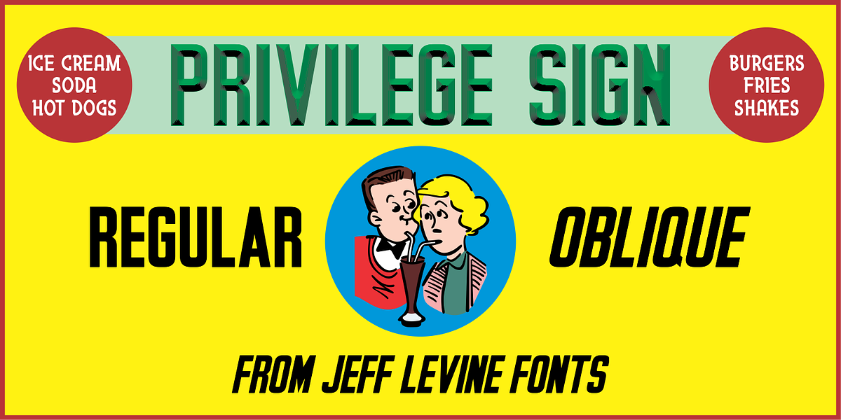 Privilege Sign, a Sans Serif Font by Jeff Levine Fonts (Photo 1 of 5)