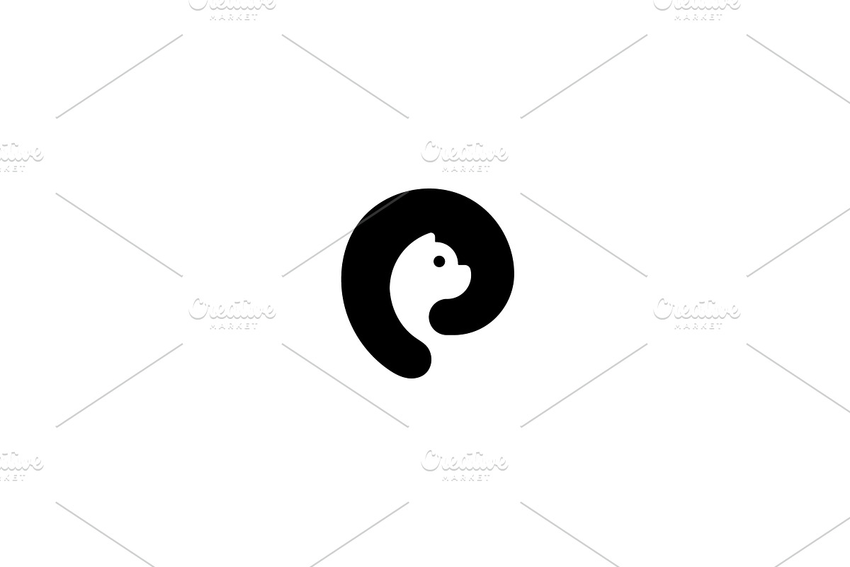 Cute pet negative space logo. Dog or, an Animal Illustration by Bureau