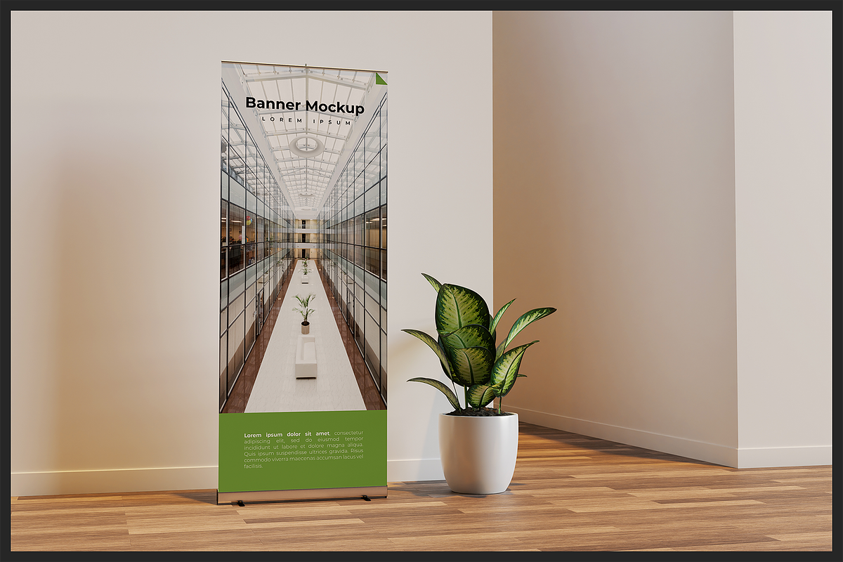 Indoor Roll-Up Banner Mockup, an Advertising Mockup by Muhazdinata (Photo 4 of 10)