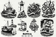 Nautical Engraving SVG Graphics, an Object Illustration by DENIDigitalArtSudio (Thumbnail 1 of 6)