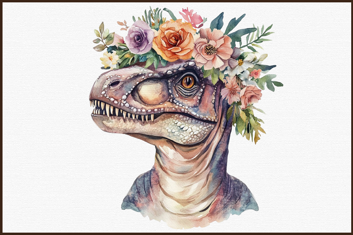 Watercolor Paleontology Dinosaur Ani, an Illustration by Sublimation Artist (Photo 3 of 6)