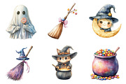 Cute Halloween Clipart Bundle, an Illustration by SinaCreation (Thumbnail 3 of 7)
