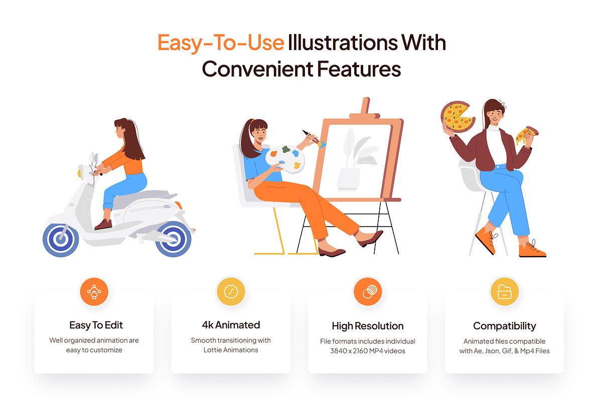 Animated Life Illustration Set, a Person Illustration by Vectors Market (Photo 2 of 4)