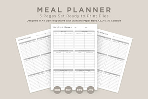 Meal Planning Pages Set V-16