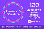 100 Procreate Frame & Border Stamps, a Brush Add-On by BrushBoy (Thumbnail 1 of 4)