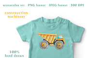 Construction vehicles watercolor set, a Transportation Illustration by SabinaWatercolorArt (Thumbnail 17 of 20)
