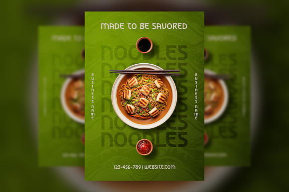 Asian Noodles Restaurant Flyer preview 5