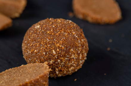 delicious round chocolate candy made of cocoa and sugar, a Photo by MyPhotos