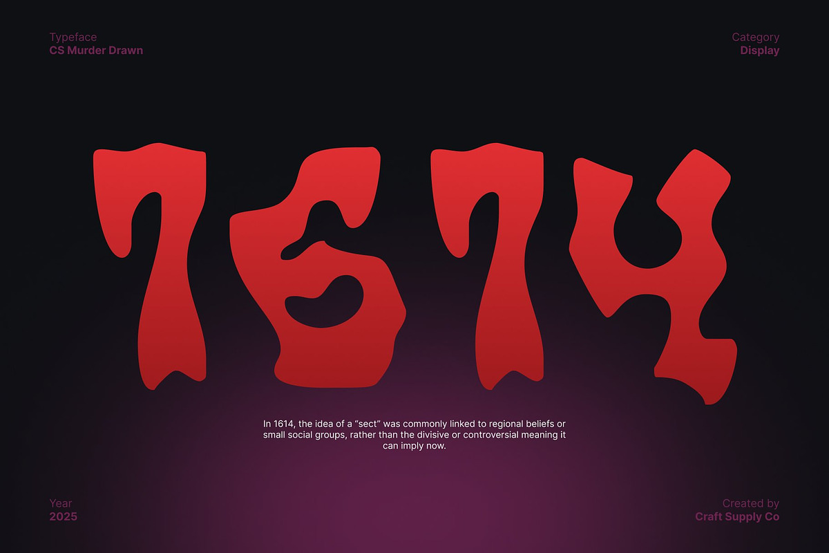 CS Murder Drawn, a Blackletter Font by Craft Supply Co. (Photo 2 of 8)