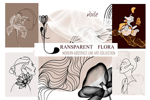 TRANSPARENT FLORA abstract BUNDLE