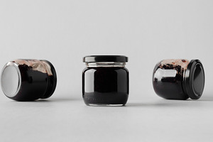 Blackberry jam jar mockup JPEG, a Food & Drink Photo by Shablon