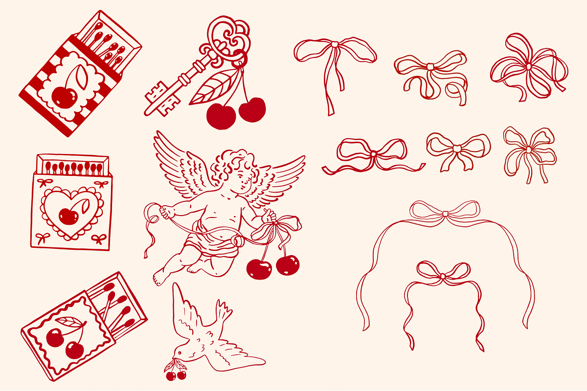 Whimsical Coquette Cherry Procreate, a Brushes & More by Veronika Gotovceva (Photo 6 of 7)